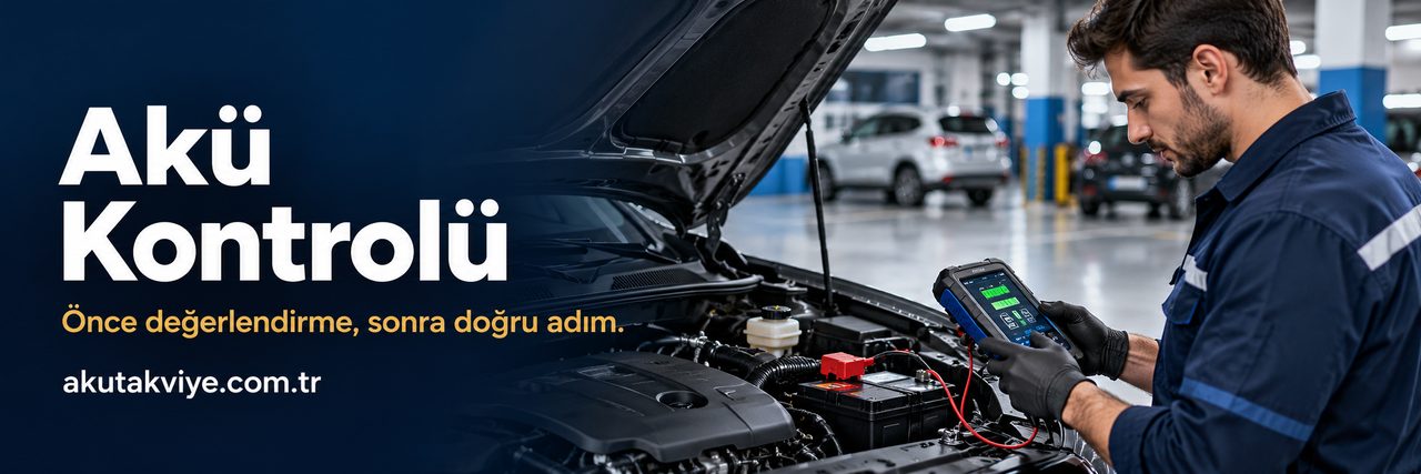 Akü Kontrolü ve Yönlendirme | Akü Takviye Hizmetleri Akü durumunu cihazla değerlendiren uzman ve modern araç konsepti; akutakviye.com.tr