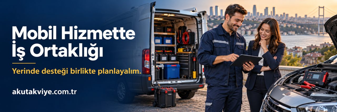 Mobil Hizmette İş Ortaklığı | Akü Takviye Bayilik Akü takviye bayilik için mobil hizmette i̇ş ortaklığı kurumsal görseli; akutakviye.com.tr