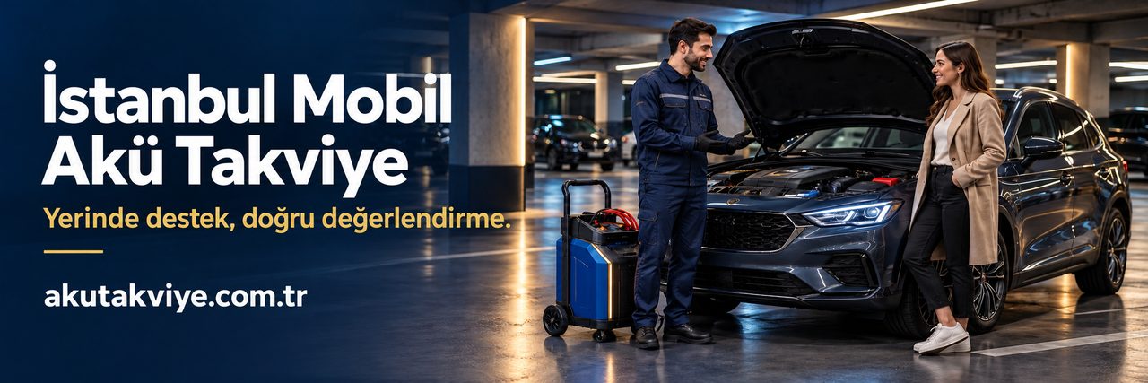 İstanbul mobil akü takviye İstanbul’da mobil akü takviye sürecini anlatan kapalı otopark servis konsepti; akutakviye.com.tr